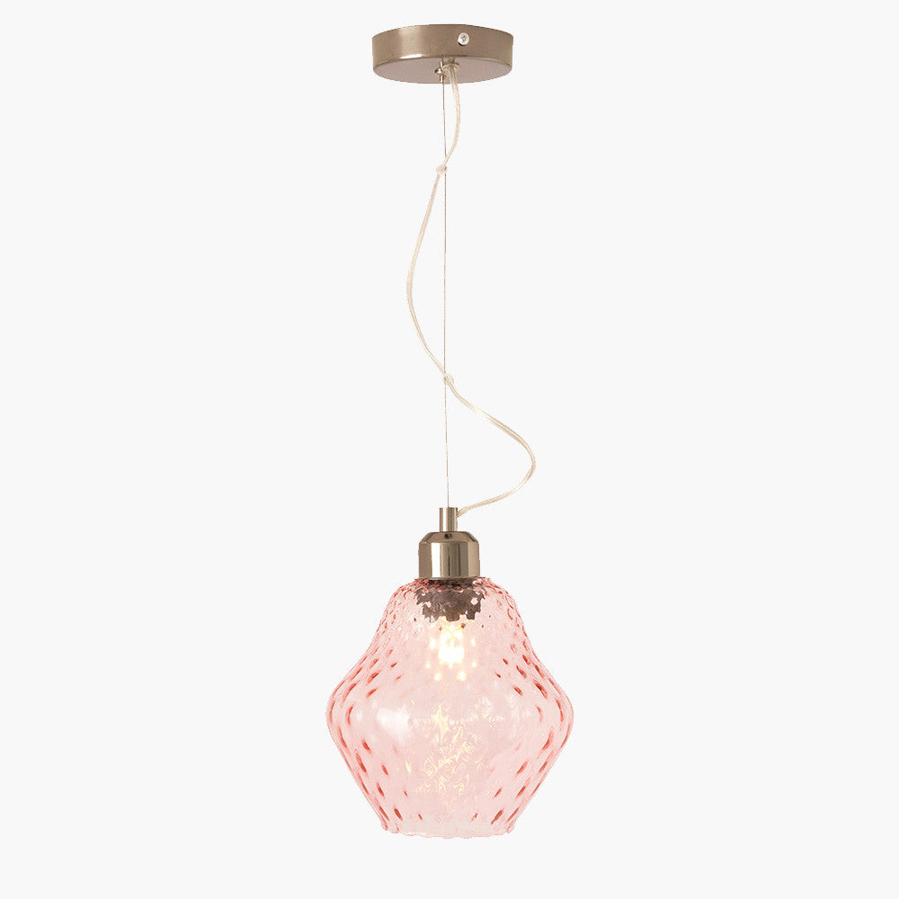 Lisbon Rose Optic Diamond Glass Pendant