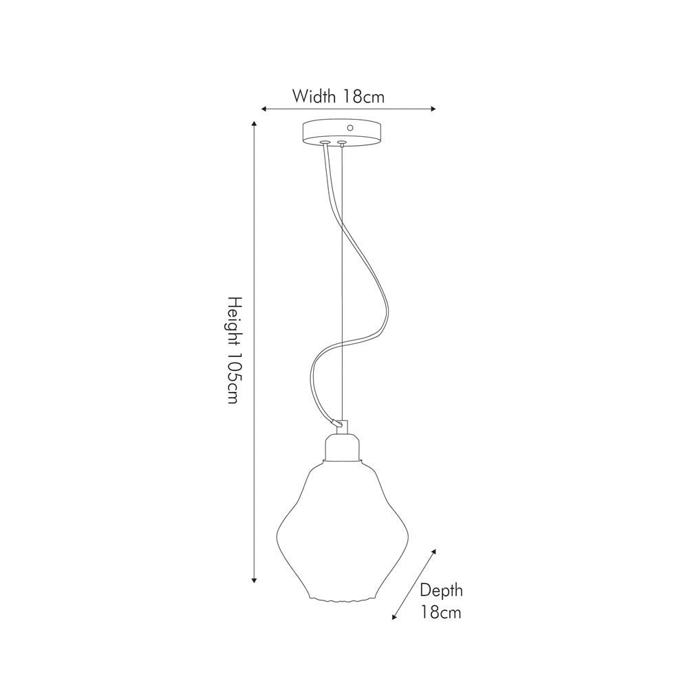 Lisbon Rose Optic Diamond Glass Pendant