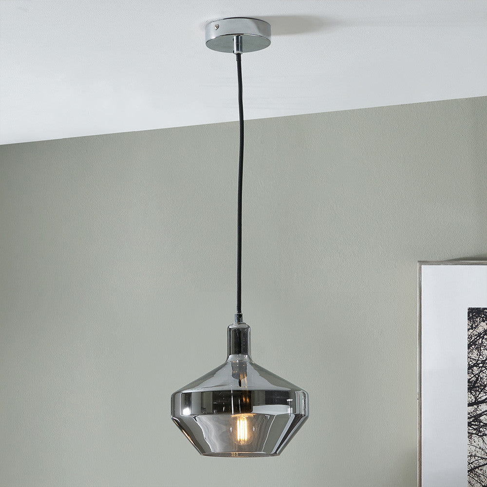Jaxon Shiny Smoked Glass Domed Pendant