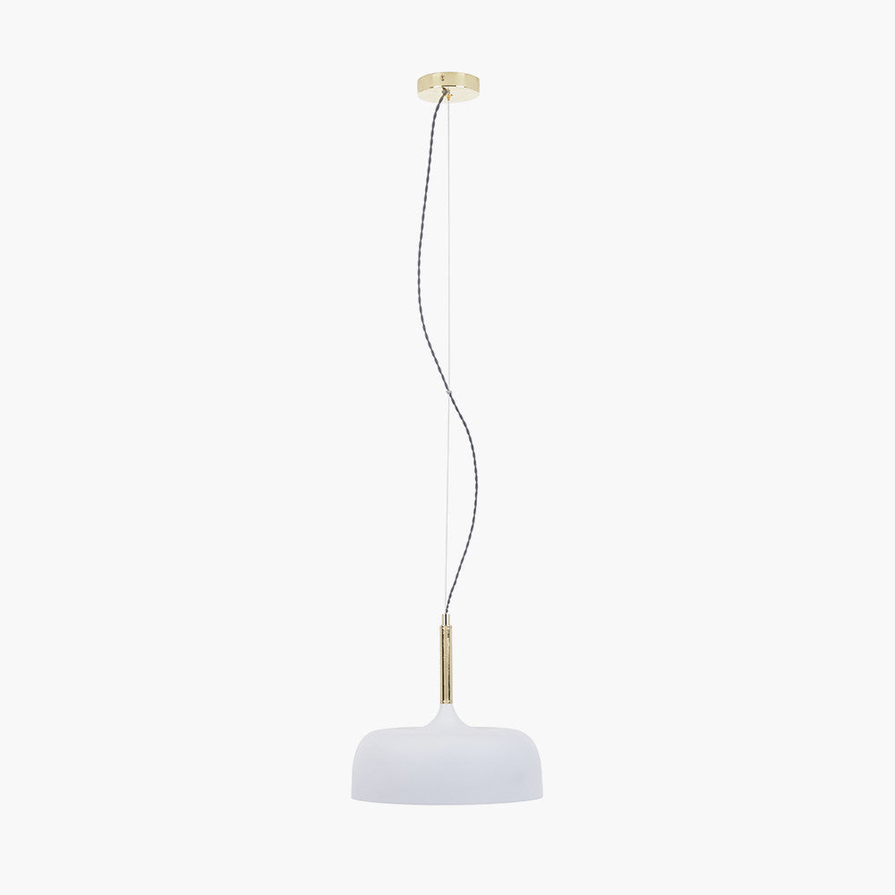 Anke Matt White Domed Pendant