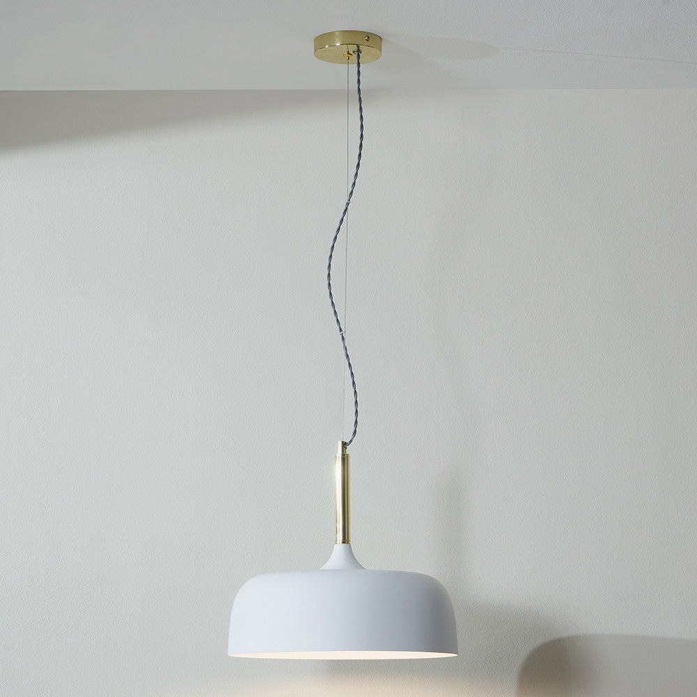 Anke Matt White Domed Pendant