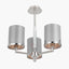 Midland Brushed Nickel and Grey Marble Effect 3 Arm Pendant