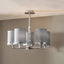 Midland Brushed Nickel and Grey Marble Effect 5 Arm Pendant