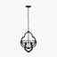 Amine Black Metal 4 Light Fleur De Lys Pendant
