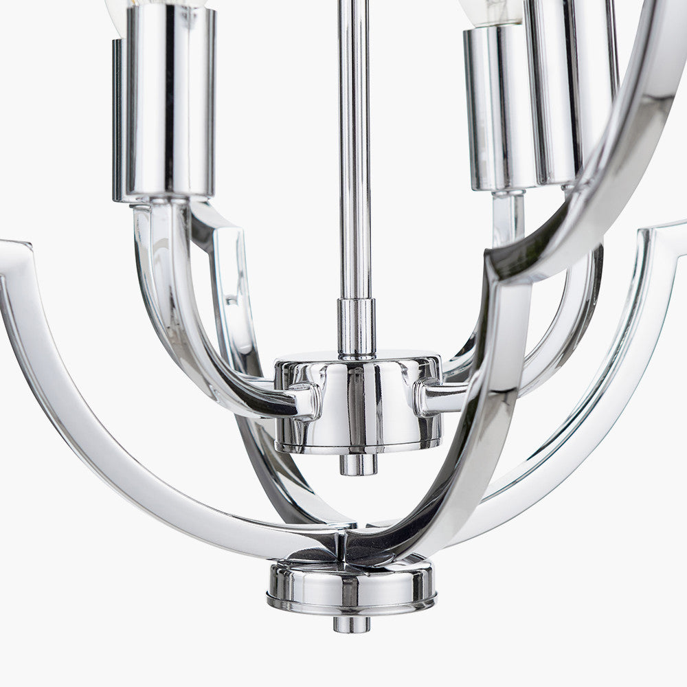 Amine Nickel Metal 4 Light Fleur De Lys Pendant