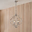 Amine Nickel Metal 4 Light Fleur De Lys Pendant