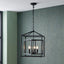 Anis Black Metal 4 Light Cube Pendant