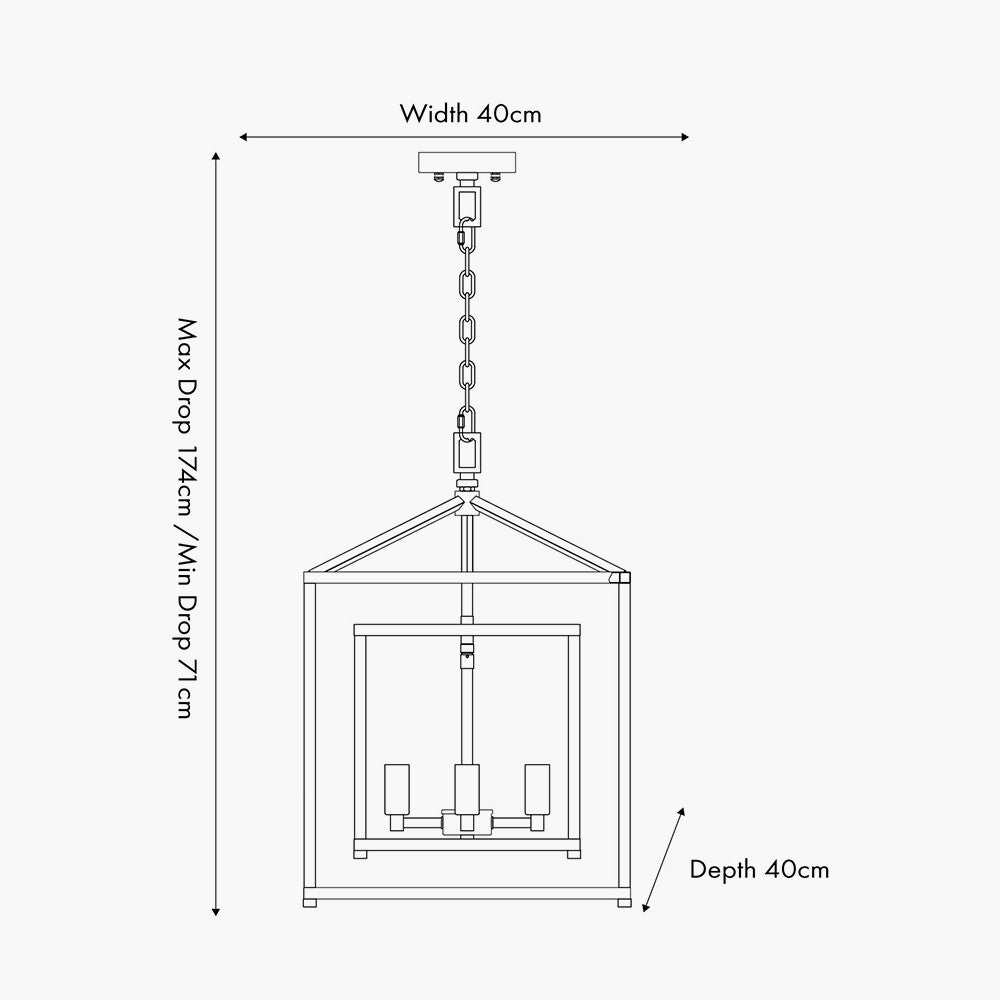 Anis Nickel Metal 4 Light Cube Pendant
