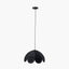Petal Scalloped Black Raffia Pendant