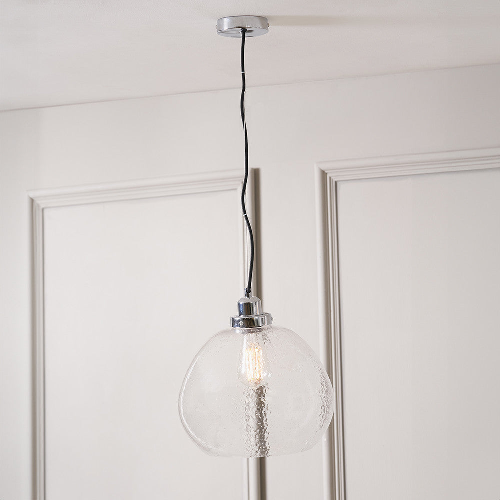 Beja Organic Shape Clear Bubble Glass Pendant