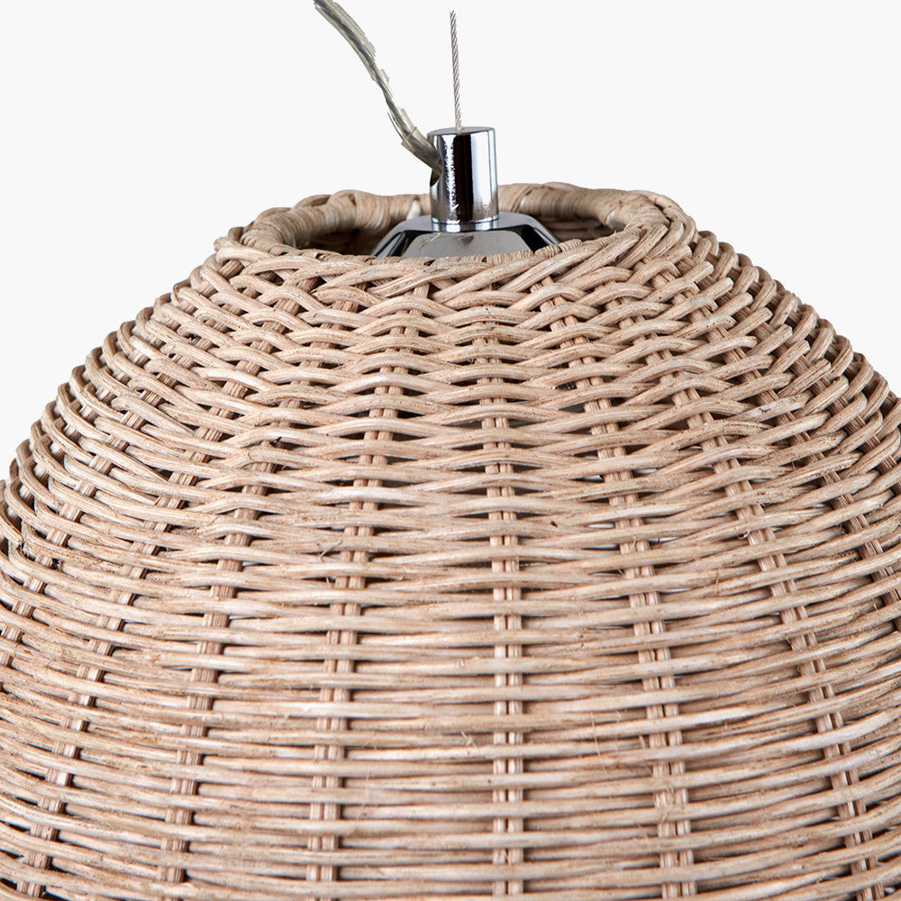 Raffles Large Rattan Cream Wash Pendant