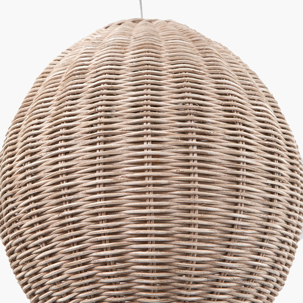 Raffles Large Rattan Cream Wash Pendant