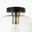 Florence Black Metal and Glass Flush Pendant