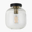 Florence Black Metal and Glass Flush Pendant