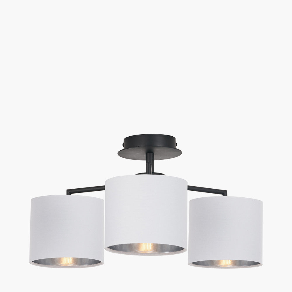 Elin Matt Black & Ivory 3 Light Pendant