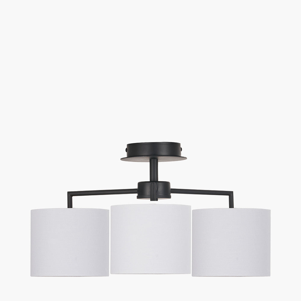 Elin Matt Black & Ivory 3 Light Pendant