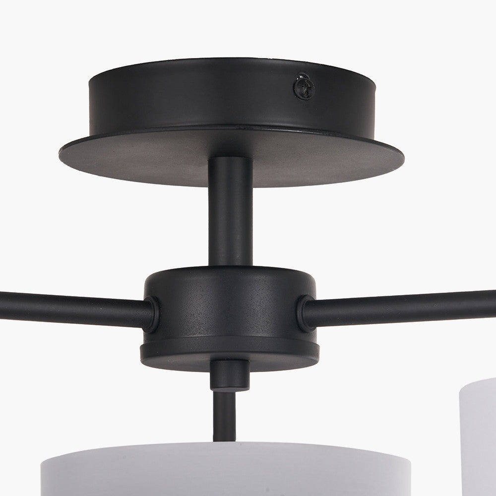 Elin Matt Black & Ivory 3 Light Pendant