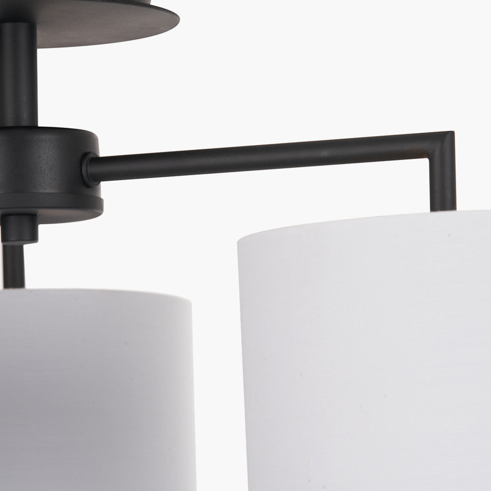 Elin Matt Black & Ivory 3 Light Pendant