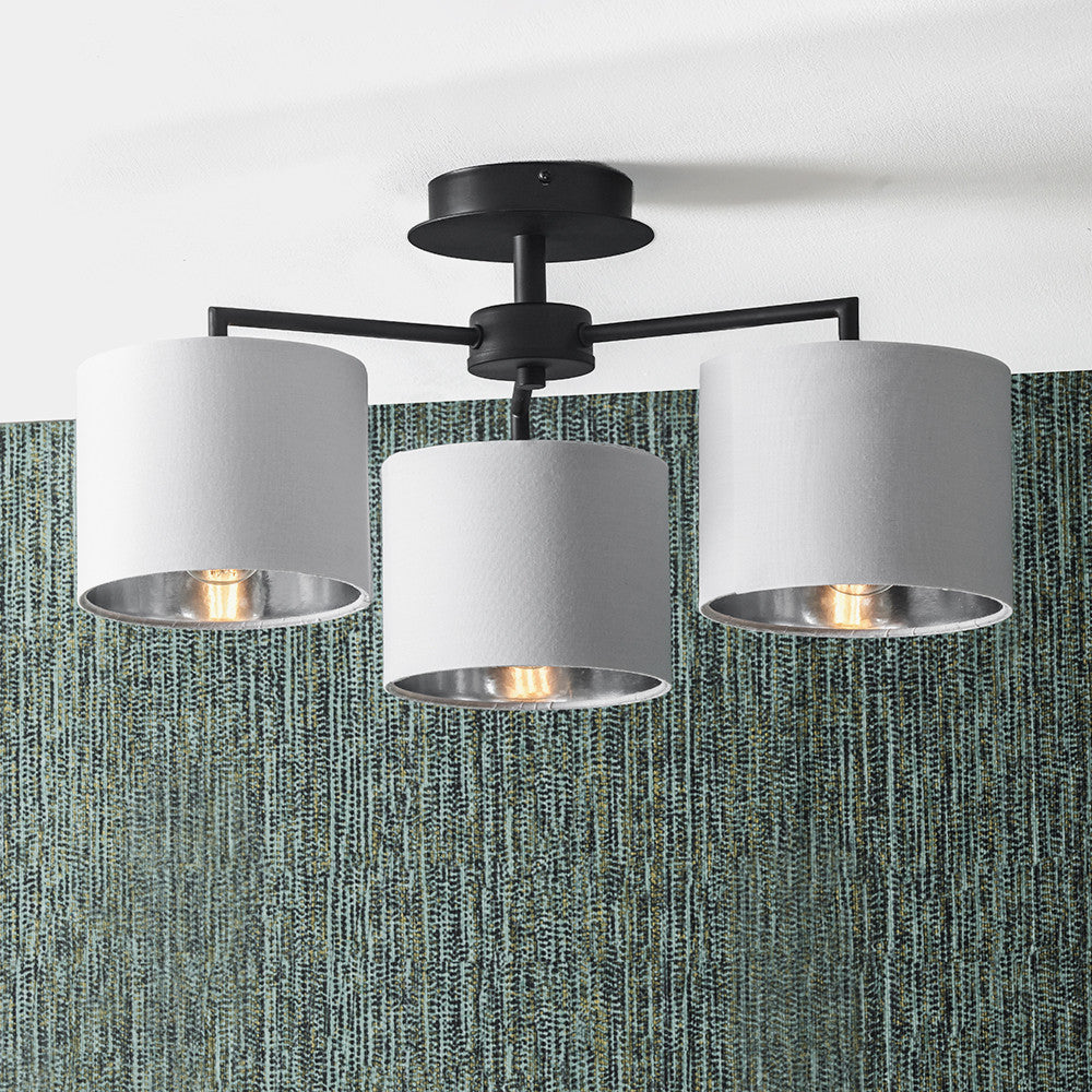 Elin Matt Black & Ivory 3 Light Pendant