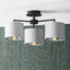 Elin Matt Black & Ivory 3 Light Pendant