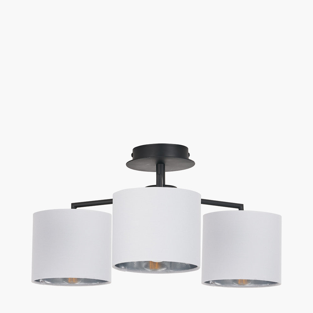Elin Matt Black & Ivory 3 Light Pendant