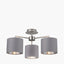 Elin Brushed Silver & Steel Grey 3 Light Pendant