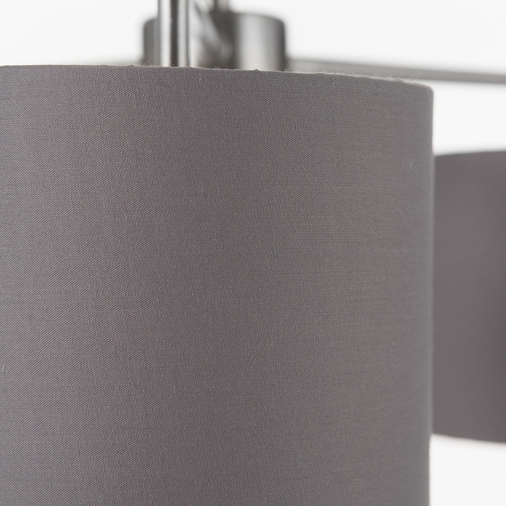 Elin Brushed Silver & Steel Grey 3 Light Pendant