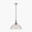 Cecilia Antique Silver Metal and Clear Glass Dome Pendant