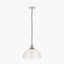 Cecilia Antique Silver Metal and Clear Glass Dome Pendant