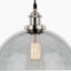 Cecilia Antique Silver Metal and Smoked Glass Dome Pendant