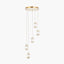 Alondra Gold Metal and White Glass LED Multi Drop Pendant