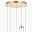 Alondra Gold Metal and White Glass LED Multi Drop Pendant