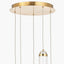 Alondra Gold Metal and White Glass LED Multi Drop Pendant