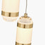 Alondra Gold Metal and White Glass LED Multi Drop Pendant