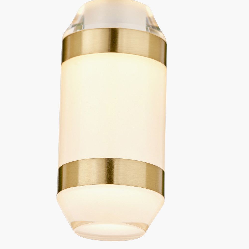 Alondra Gold Metal and White Glass LED Multi Drop Pendant
