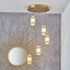 Alondra Gold Metal and White Glass LED Multi Drop Pendant