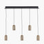 Xena Black and Rose Gold Metal 5 Drop LED Pendant
