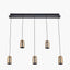 Xena Black and Rose Gold Metal 5 Drop LED Pendant