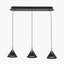 Astarion Matt Black and Gold 3 Drop LED Pendant