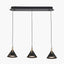 Astarion Matt Black and Gold 3 Drop LED Pendant