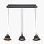 Astarion Matt Black and Gold 3 Drop LED Pendant