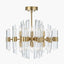 Brielle Clear Glass and Antique Brass 12 Light Pendant