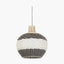 Rowan Natural Rattan Black and White Woven Pendant
