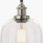 Clio Antique Silver Metal and Clear Glass Pendant