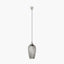 Clio Antique Silver Metal and Smoked Glass Pendant