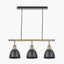 Augusto Black and Gold Task Bar Pendant
