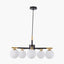Wanda White Orb and Black Metal 5 Light Pendant