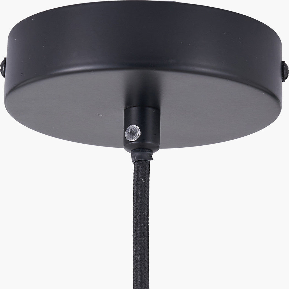 Wanda White Orb and Black Metal 5 Light Pendant