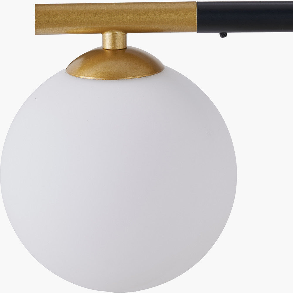 Wanda White Orb and Black Metal 5 Light Pendant