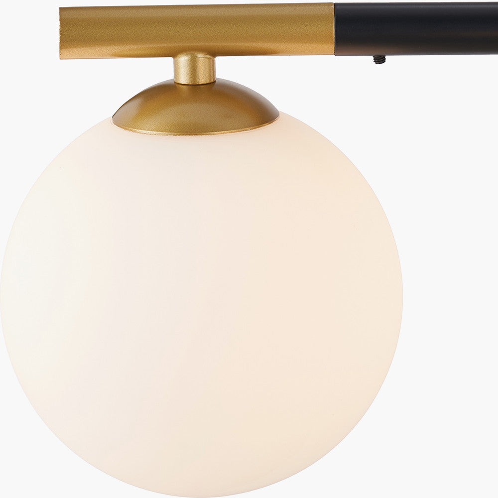 Wanda White Orb and Black Metal 5 Light Pendant